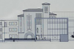 dibujo de la fachada del hospital
